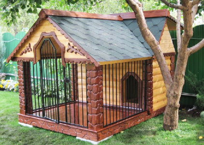 Вольер в виде домика