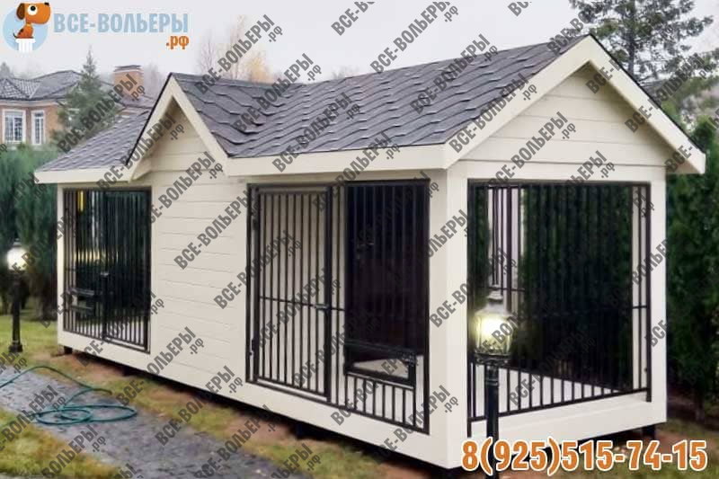 Белый вольер для собаки